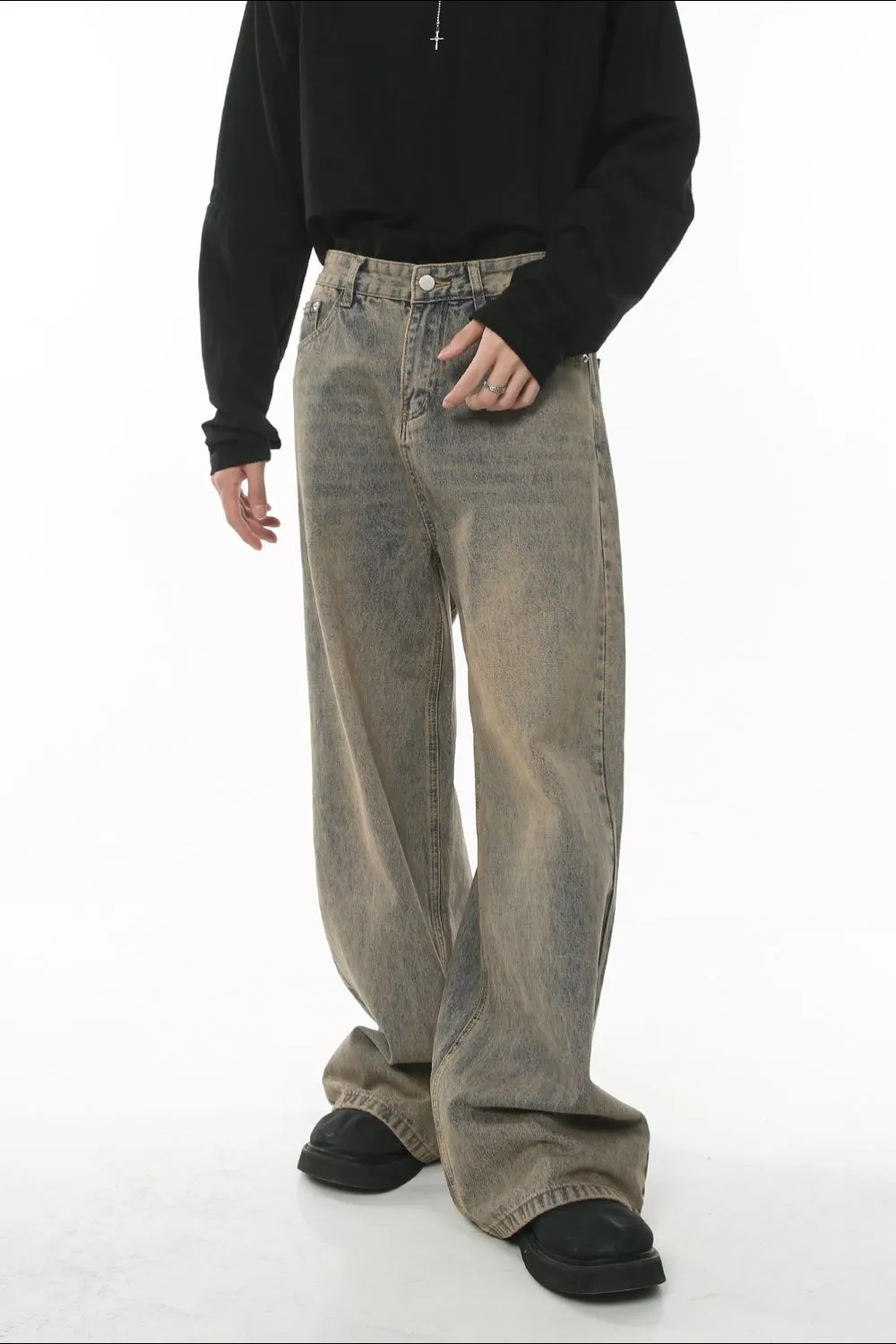 Wide Leg Jeans with Pockets, image 4