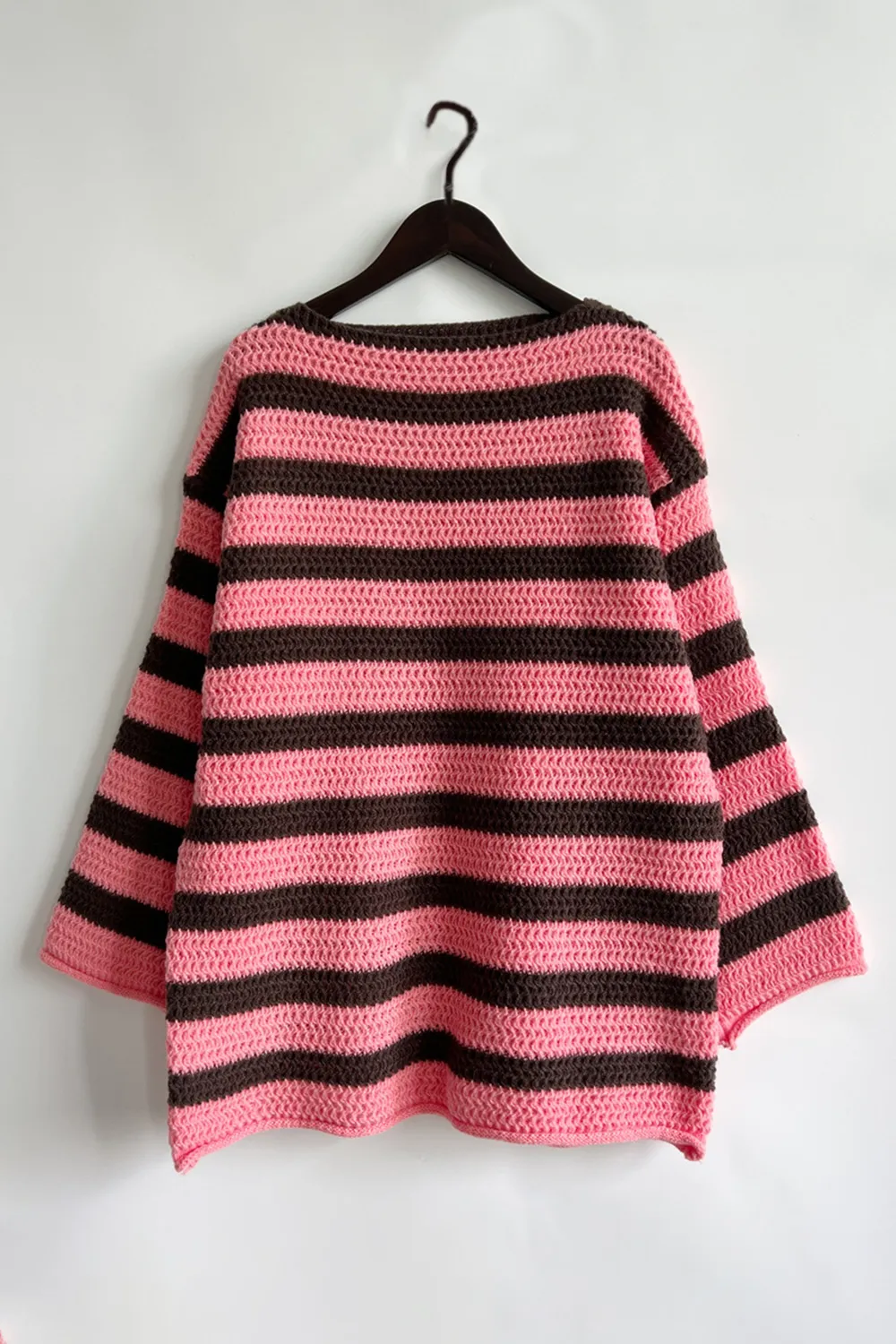 Striped Round Neck Dropped Shoulder Sweater, image 14