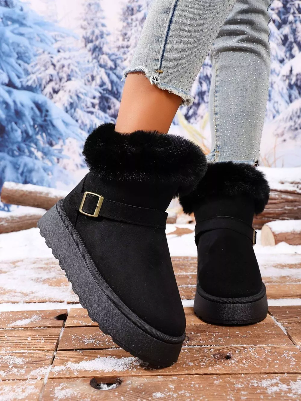 Round Toe Platform Boots, image 6
