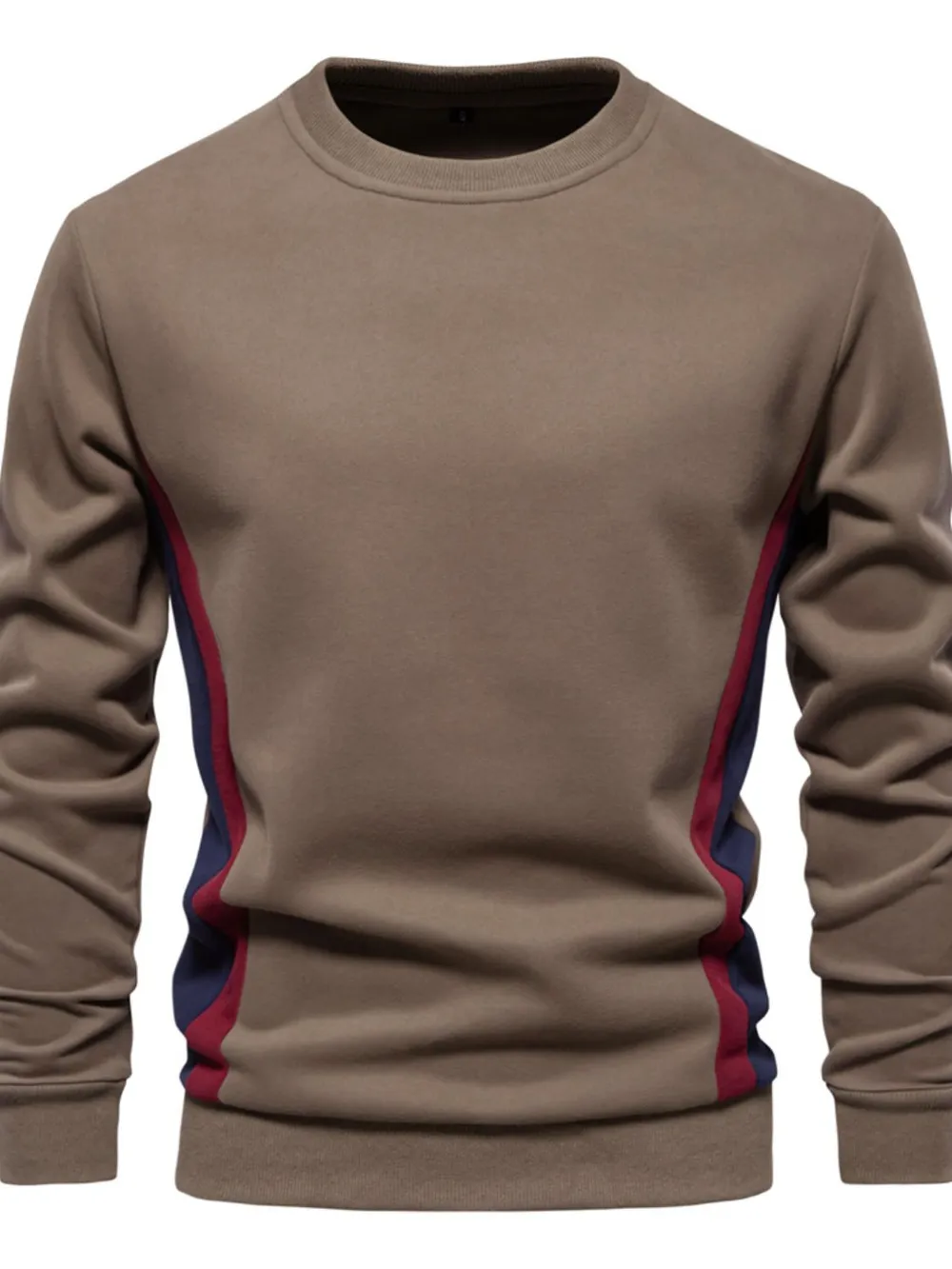 Men's Side Striped Contrast Round Neck Sweatshirt, image 12