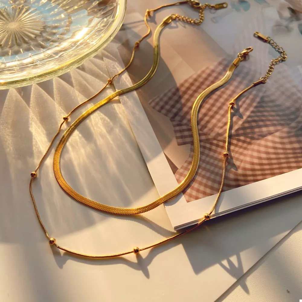 2 Piece 18K Gold-Plated Chain Necklace, image 5