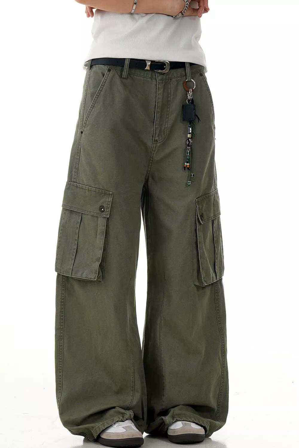 Men's Wide Leg Cargo Pants, image 2