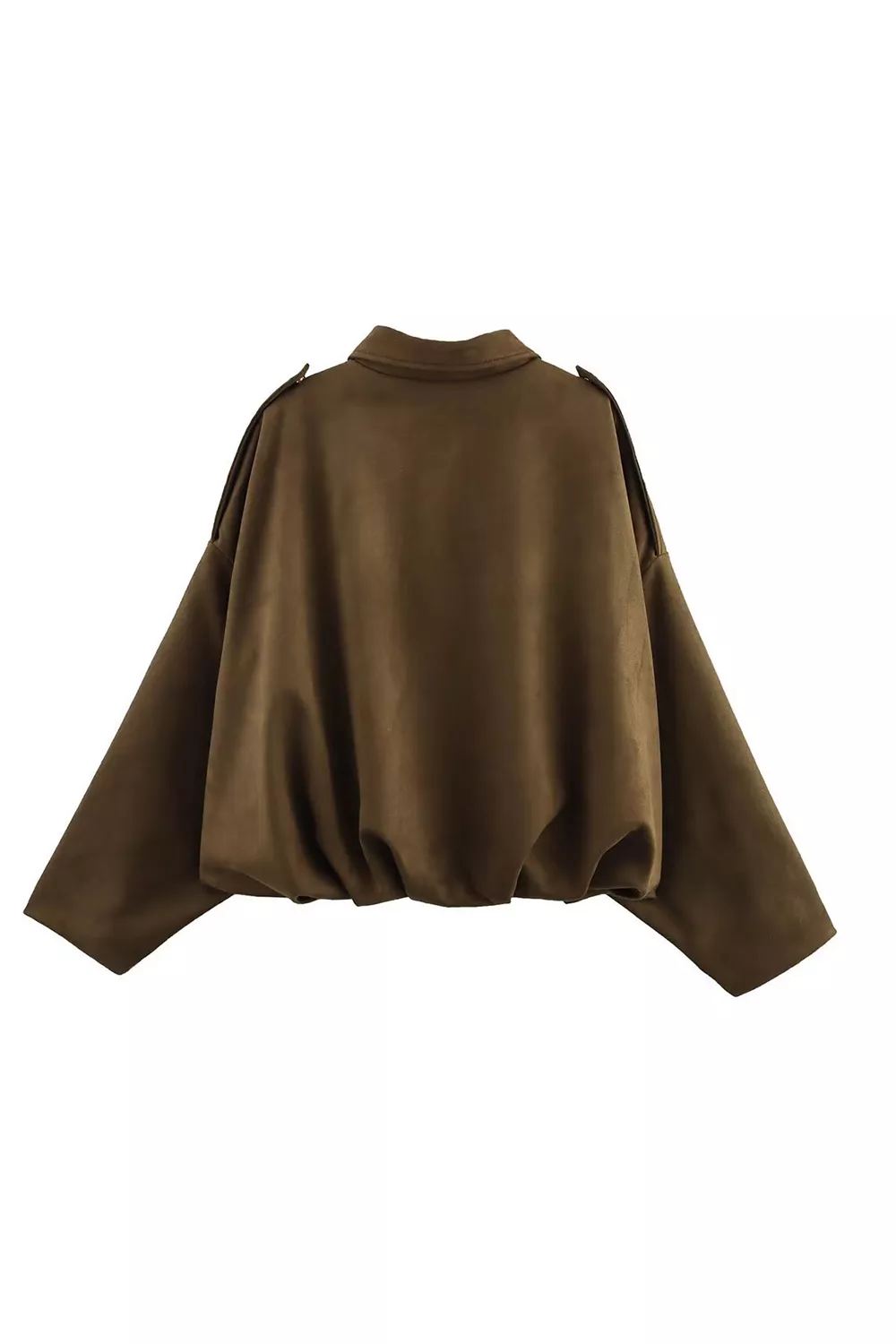 Collared Neck Dropped Shoulder Jacket, image 27