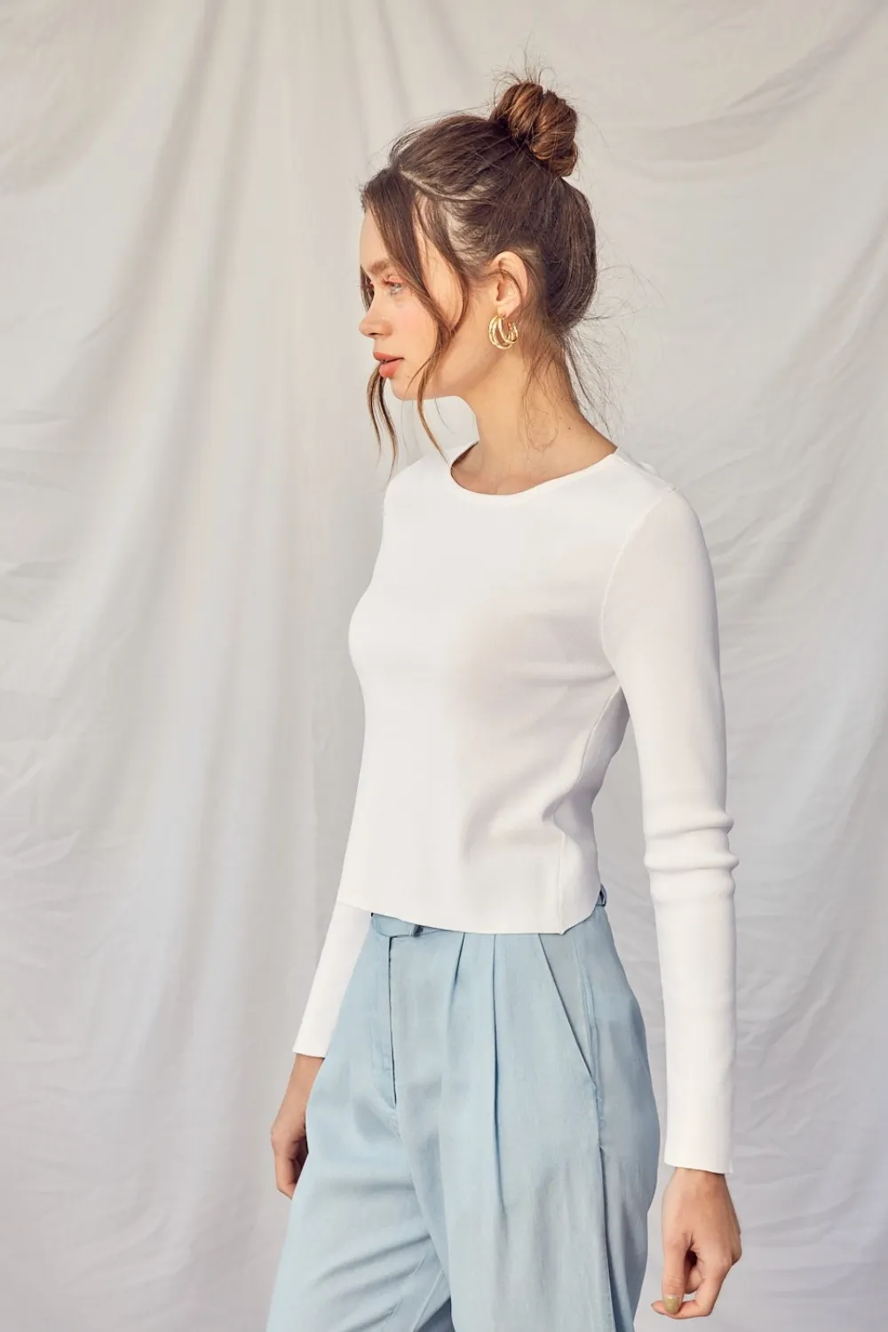 Twisted Backless Long Sleeve Knit Top, image 6