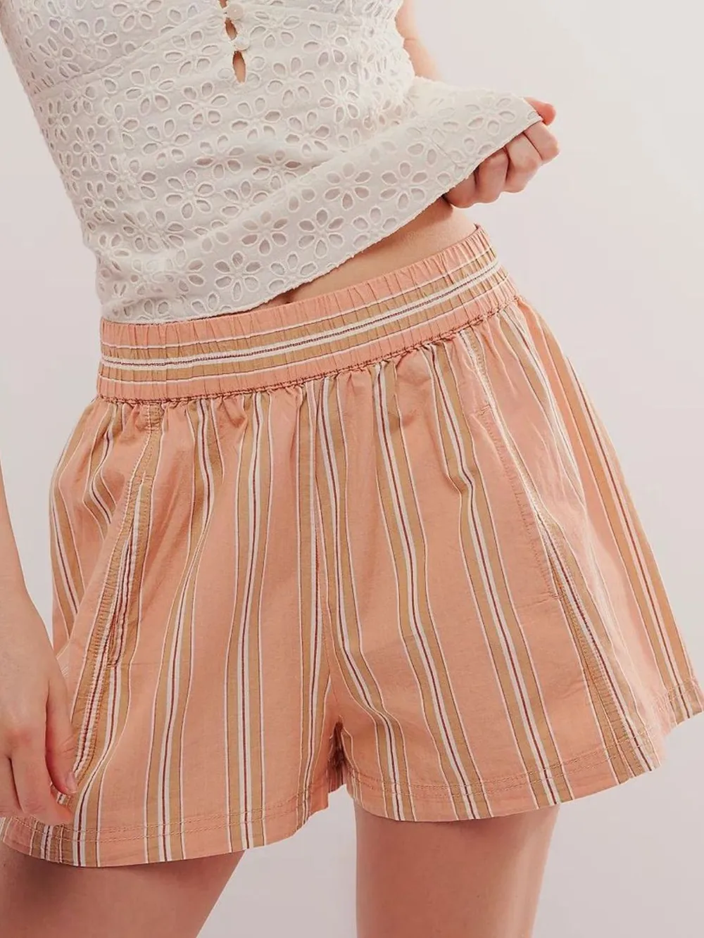 Striped Elastic Waist Shorts, image 25
