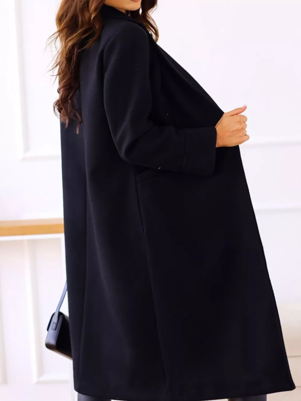 Lapel Collar Wool Blend Overcoat, image 18