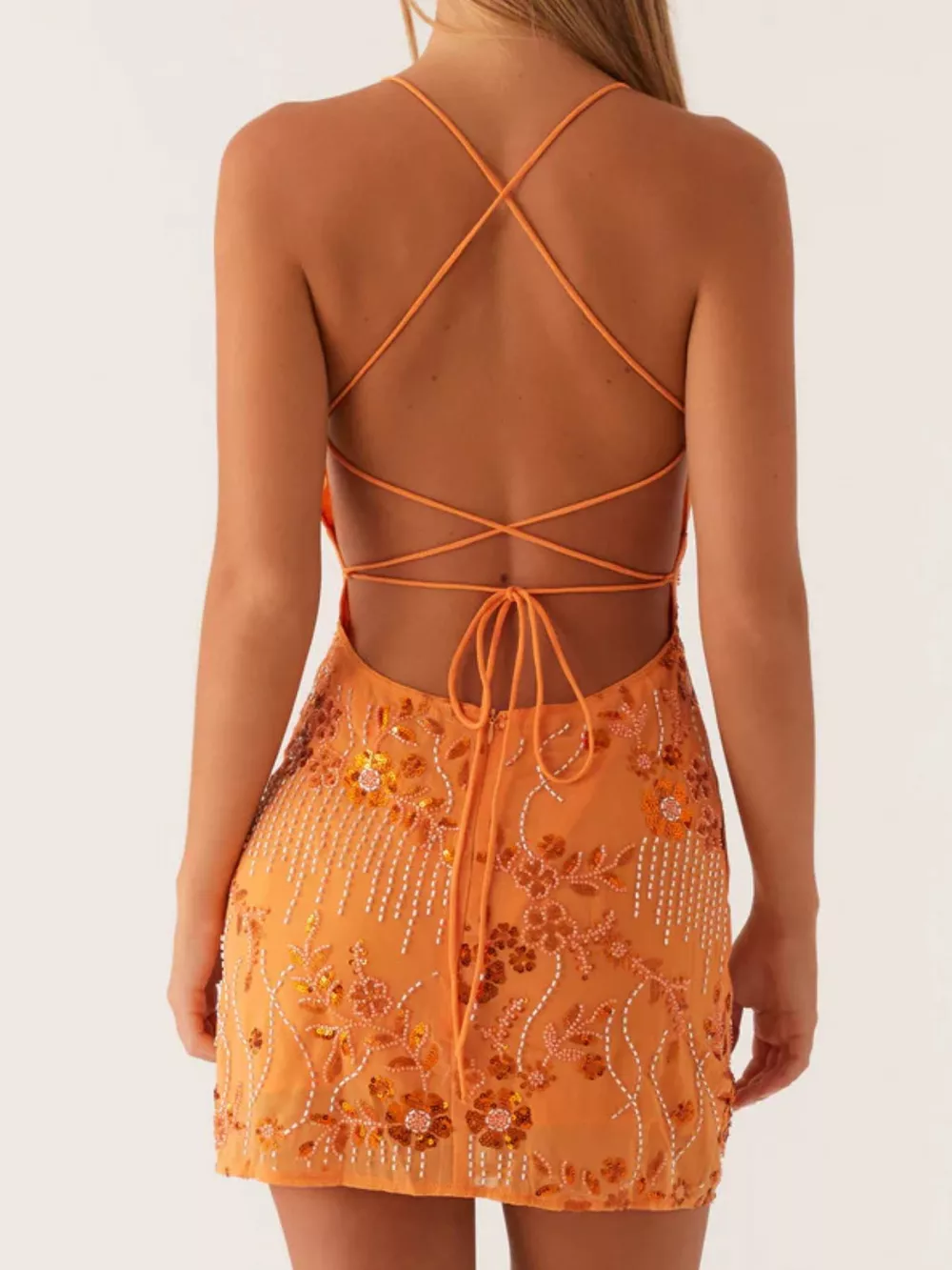 Beaded Floral Mini Dress, image 23