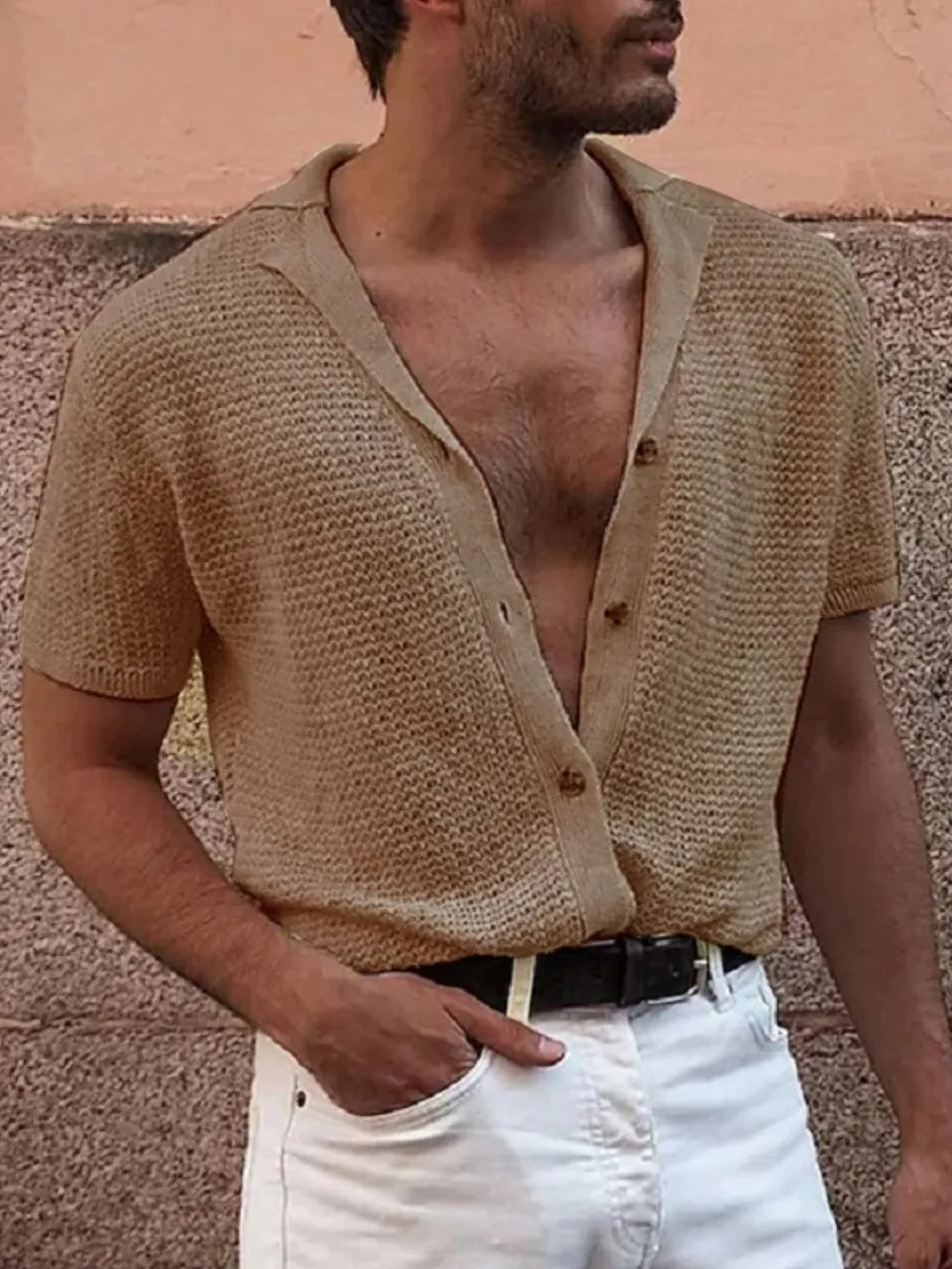 Men's Full Size Button Down Short Sleeve Shirt Plus Size, image 7