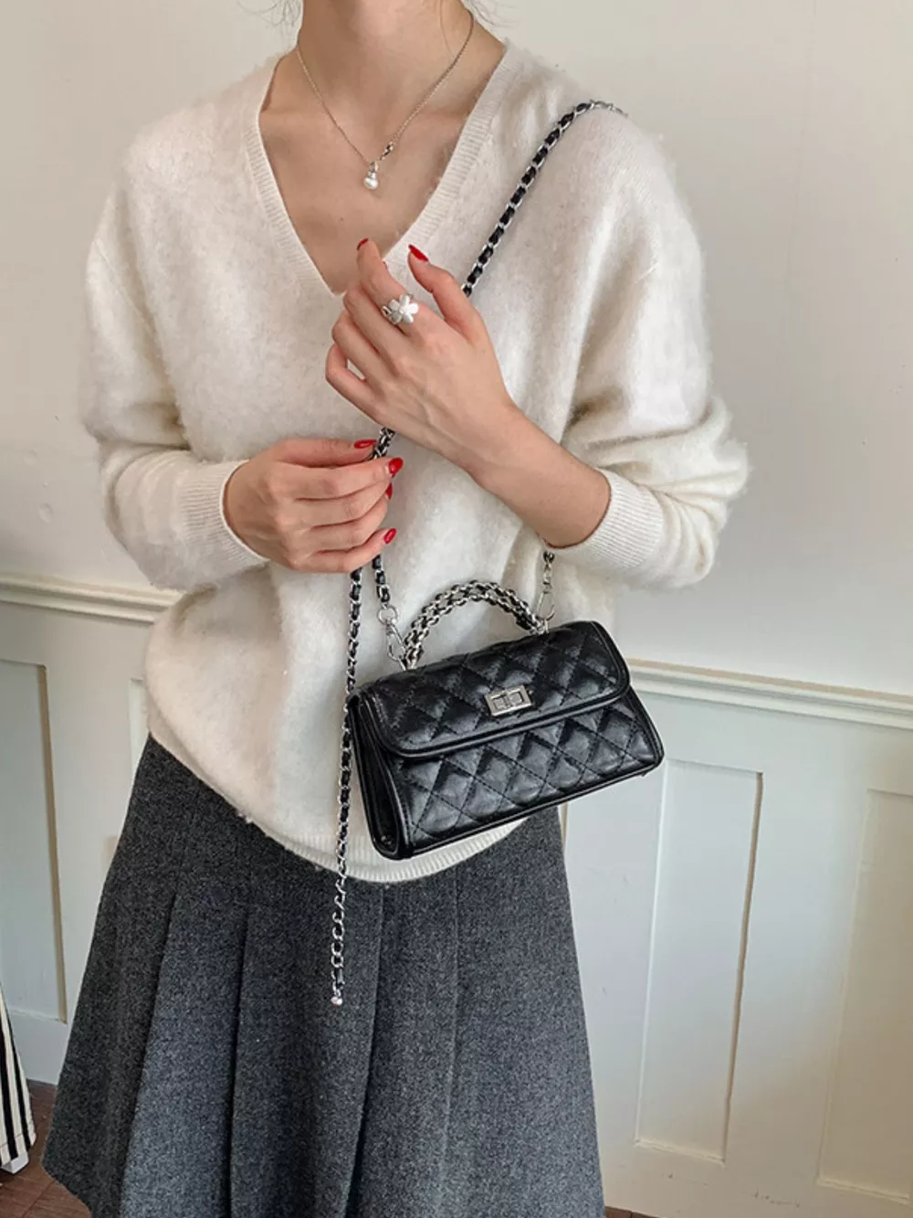 Quilted Flap Crossbody Bag, image 3