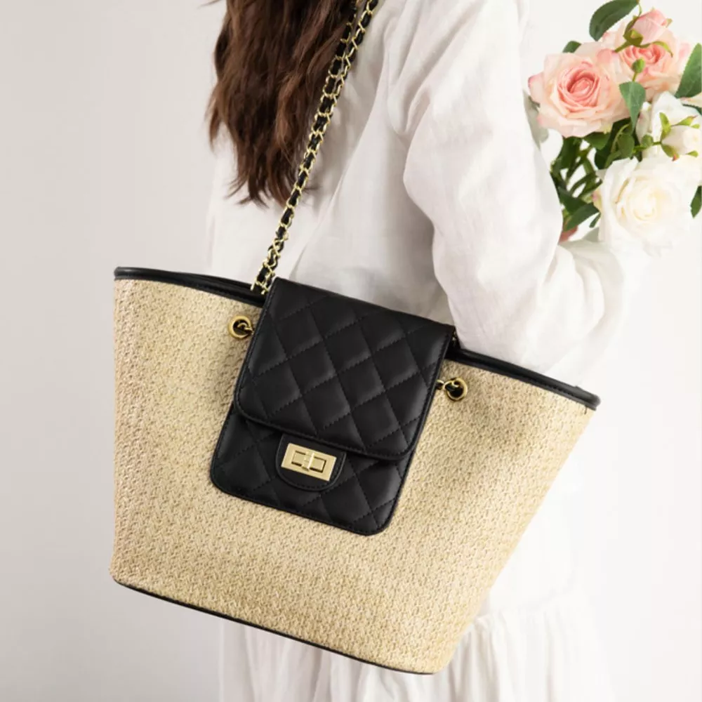 Woven Straw Shoulder Bag, image 3