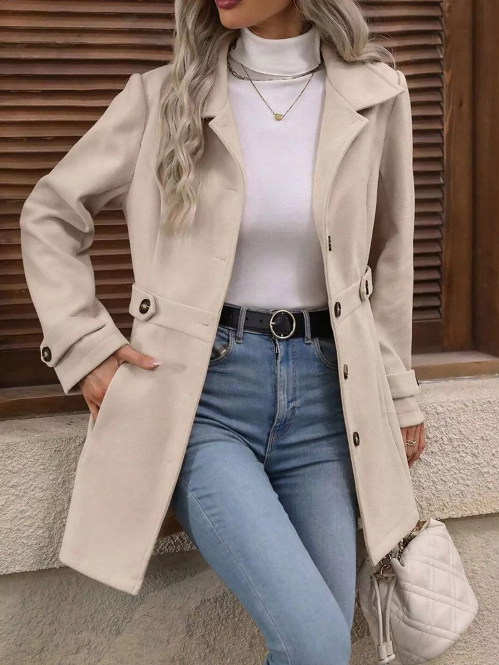 Button Up Long Sleeve Coat, image 4