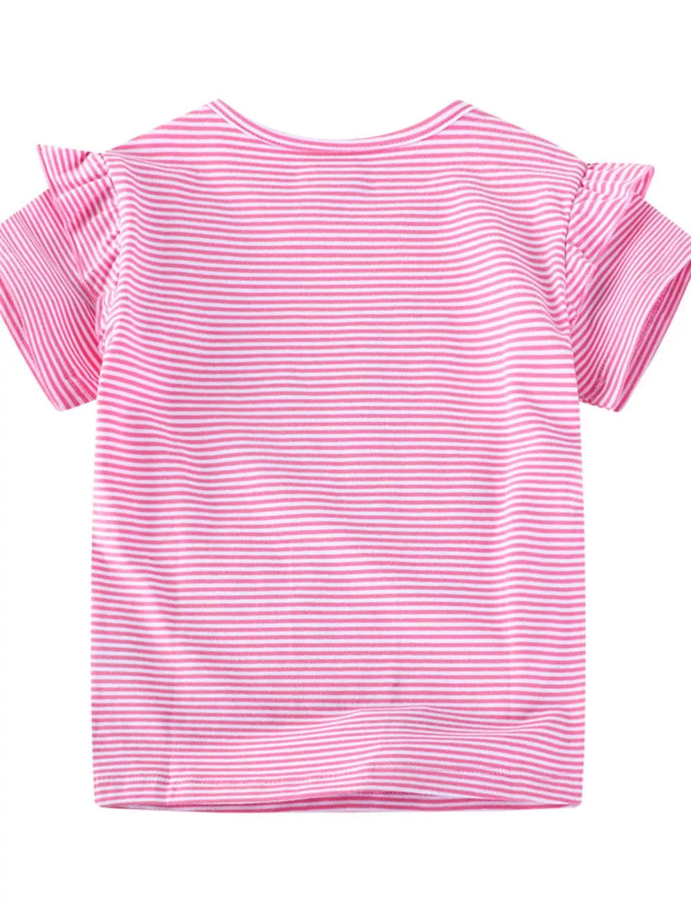 C=Children's Unicorn Ruffle Sleeve Striped T-Shirt, image 4