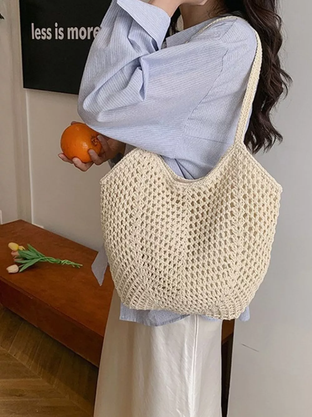 Woven Straw Shoulder Bag, image 8