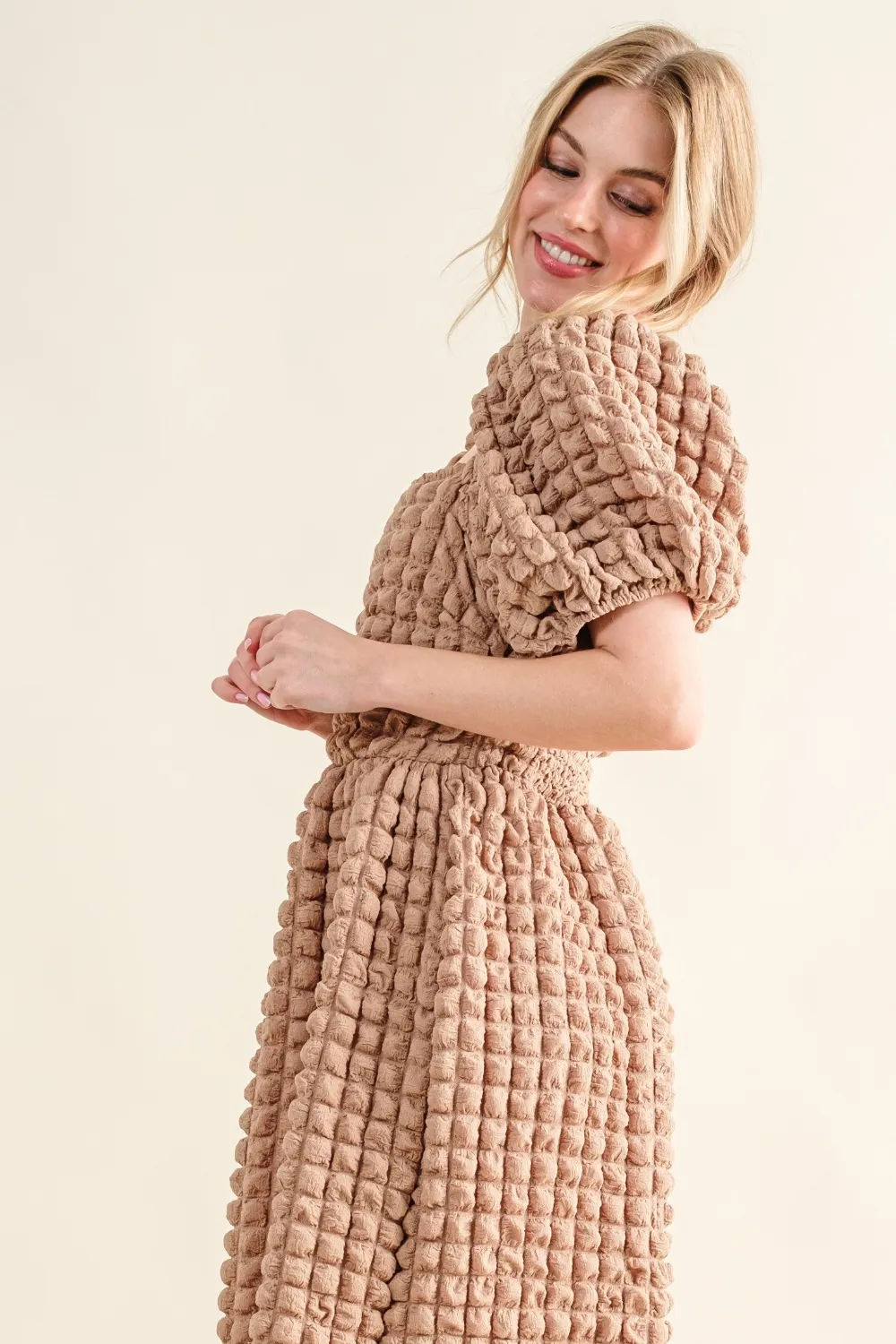 Full Size Square Neck Puff Sleeve Dress, image 5
