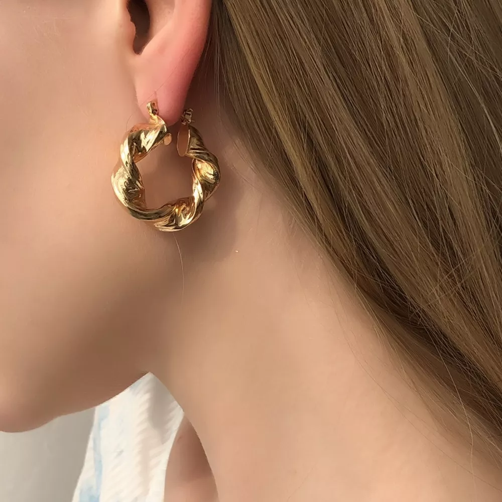 Textured Hoop Earrings, image 2