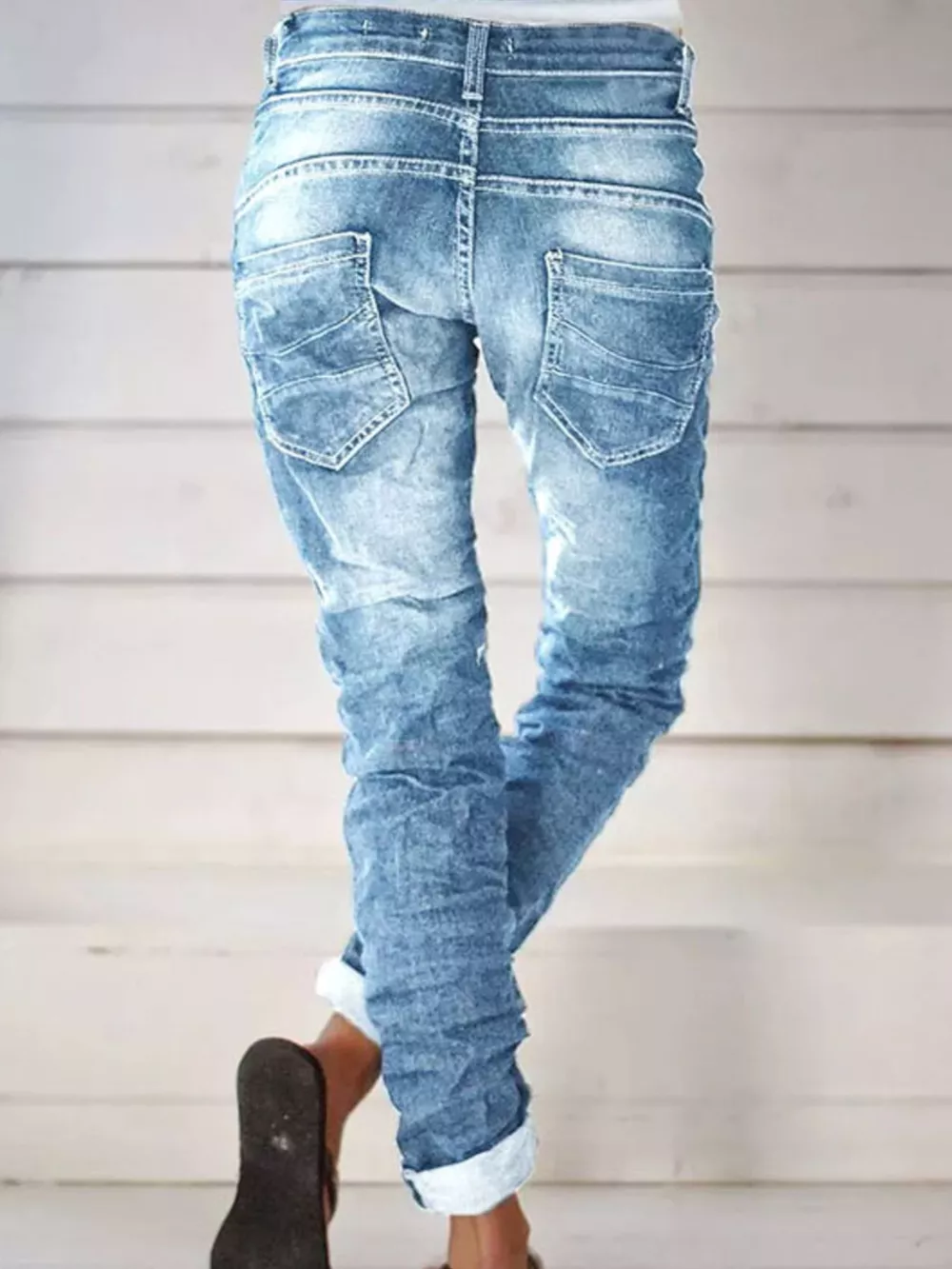 Full Size Washed Button-Fly Jeans Plus Size, image 4