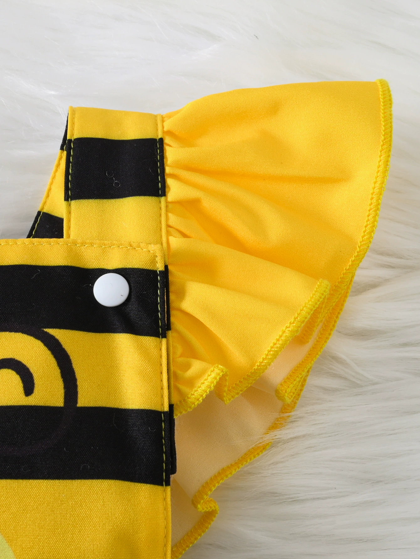 Children's Bee Striped Ruffle Bodysuit Dress with Headband, image 5