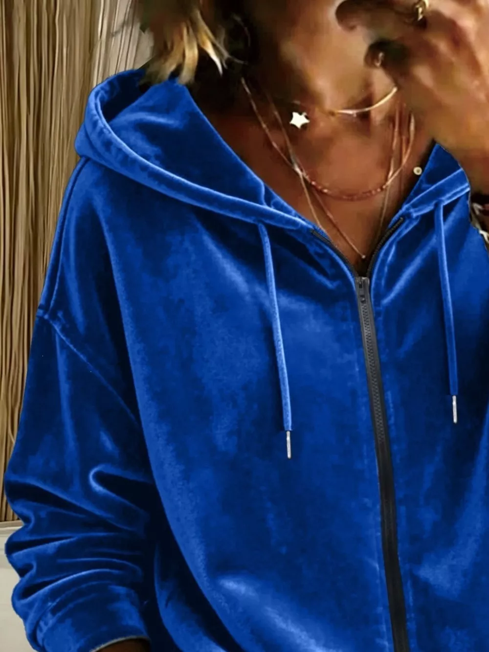 Full Size Velvet Zip-Up Hoodie Plus Size, image 4