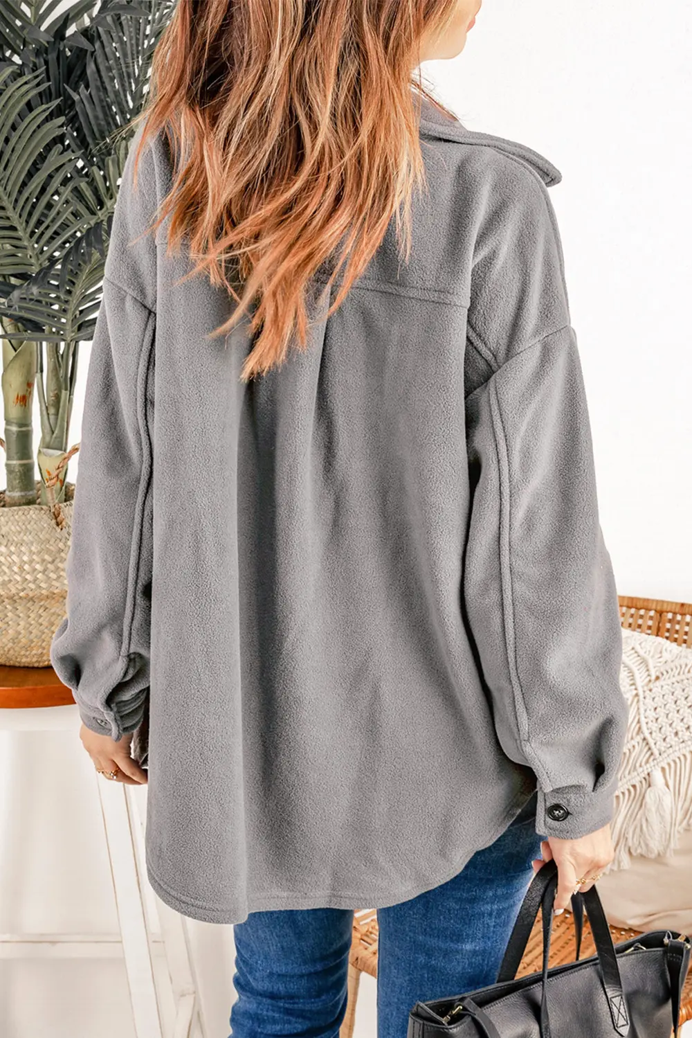 Button Up Collared Neck Long Sleeve Jacket, image 15