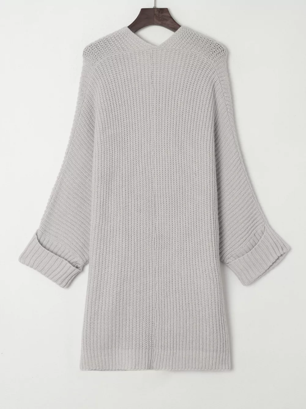 Oversized Fold Over Sleeve Open Front Cardigan, image 8