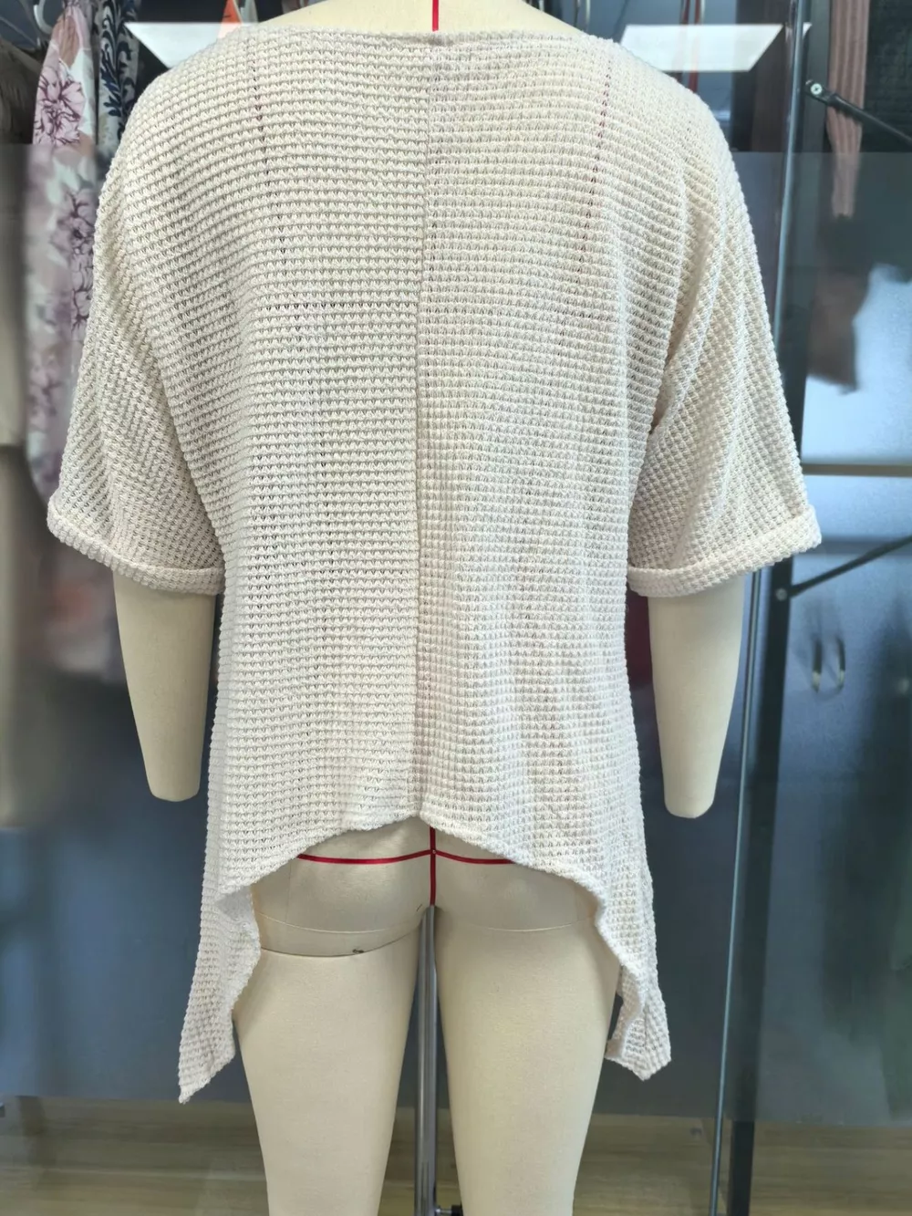 Full Size Loose Knit Cover Up with Asymmetrical Hem Plus Size, image 4