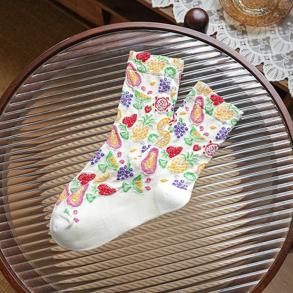 Fruit Pattern Crew Socks, image 9