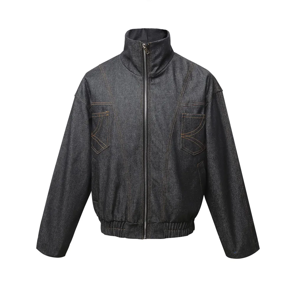 Men's Washed Zip Up Denim Jacket