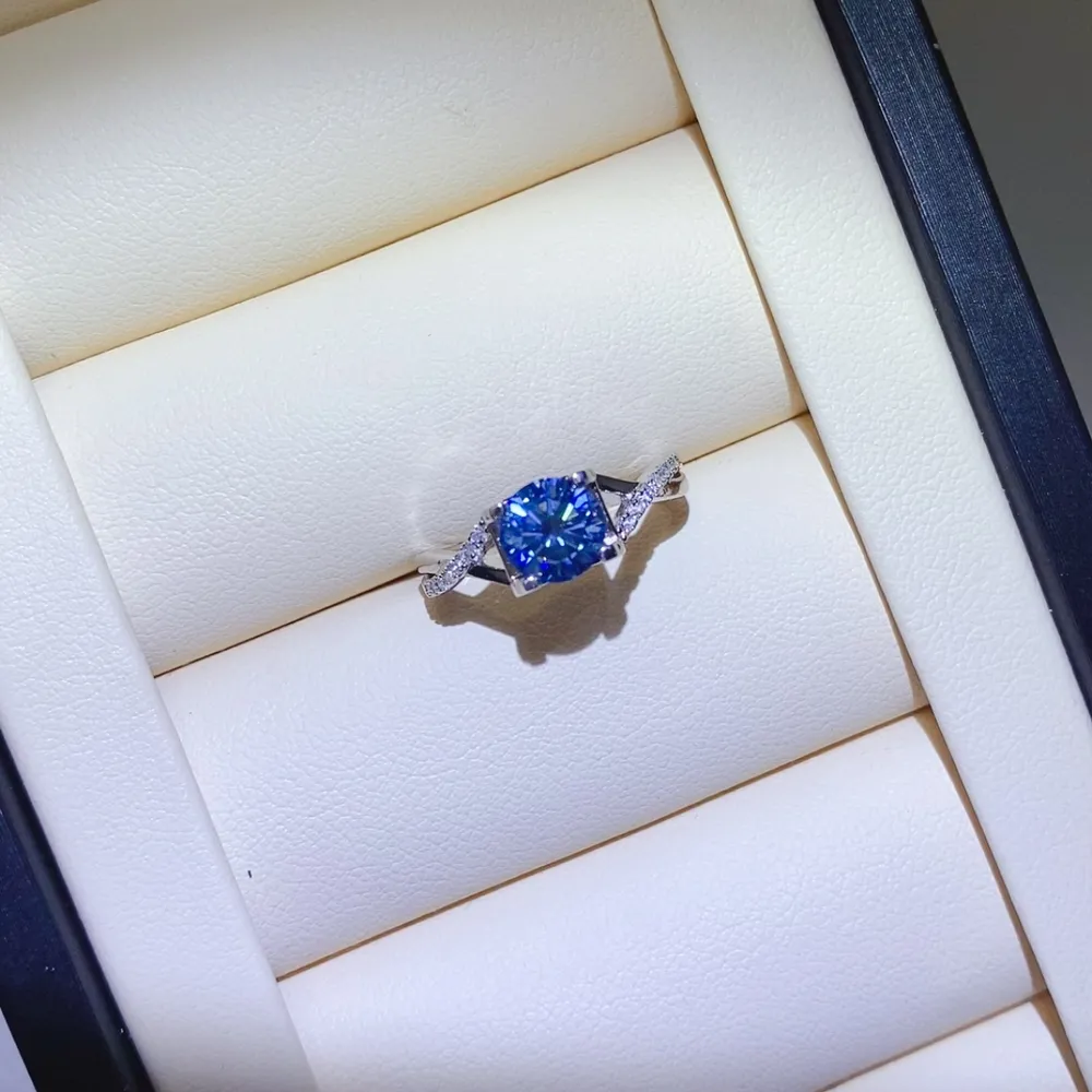 1 Carat Moissanite Crisscross 925 Sterling Silver Ring, image 5