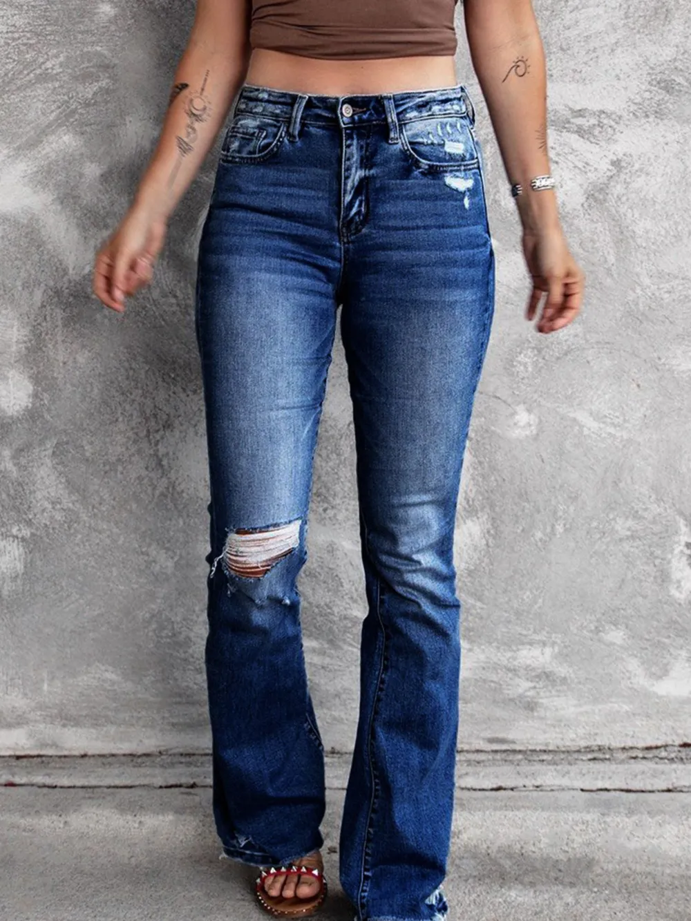 Distressed Flare Jeans, image 10