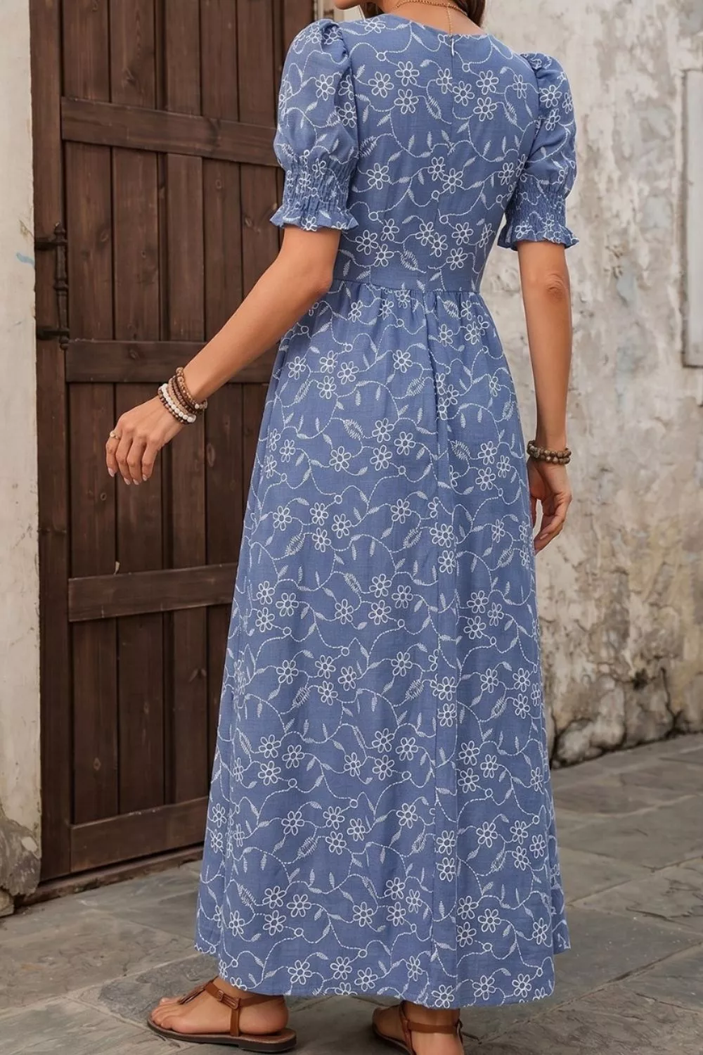 Square Neck Puff Sleeve Maxi Dress, image 3