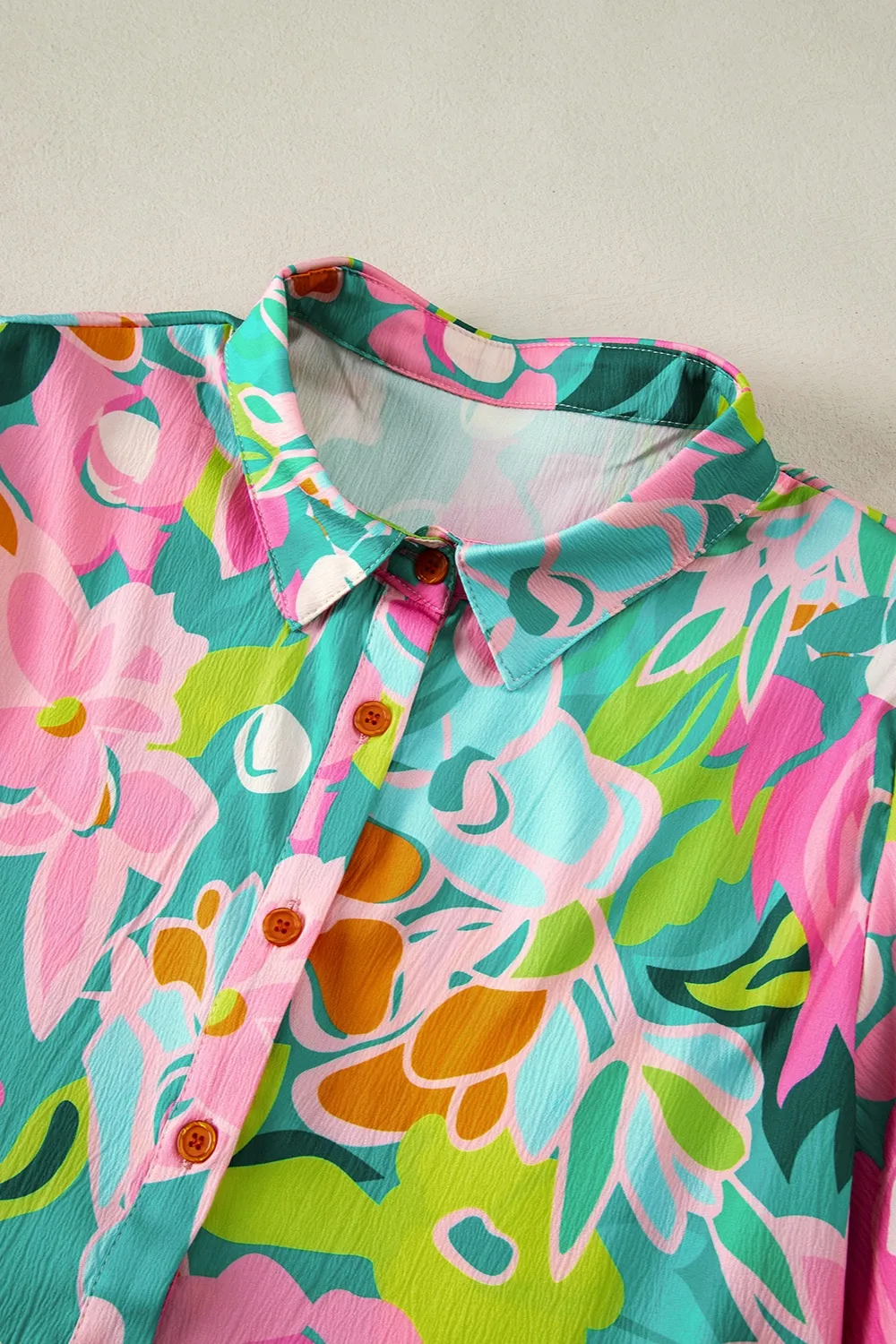 Printed Collared Neck Puff Sleeve Mini Dress, image 5