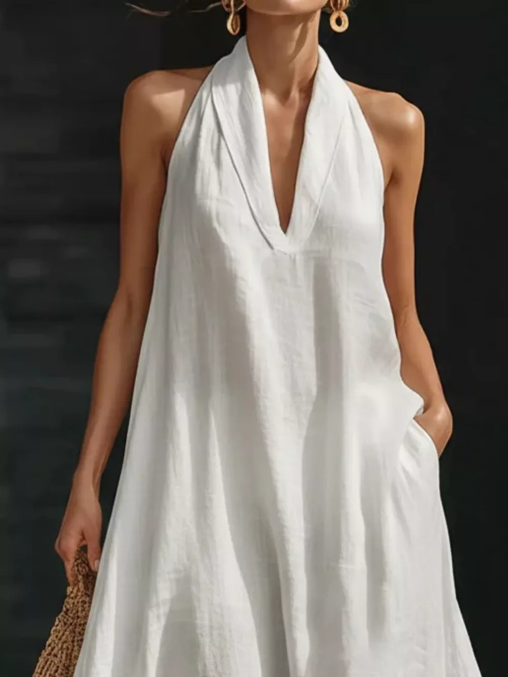 Full Size Halter Neck Sleeveless Maxi Dress Plus Size, image 5