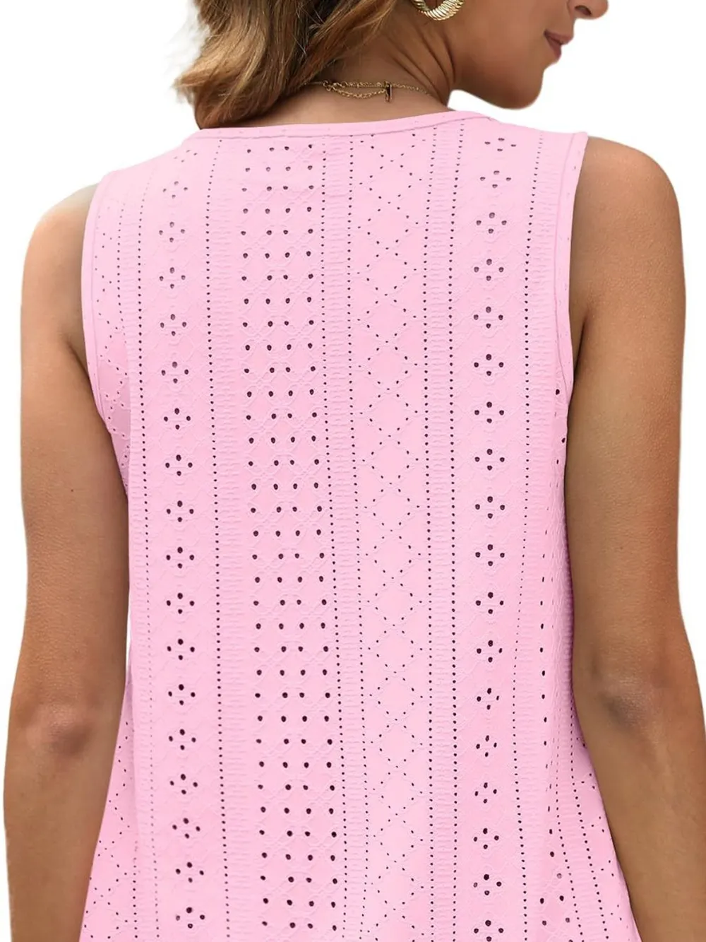 Eyelet Scoop Neck Tank, image 6