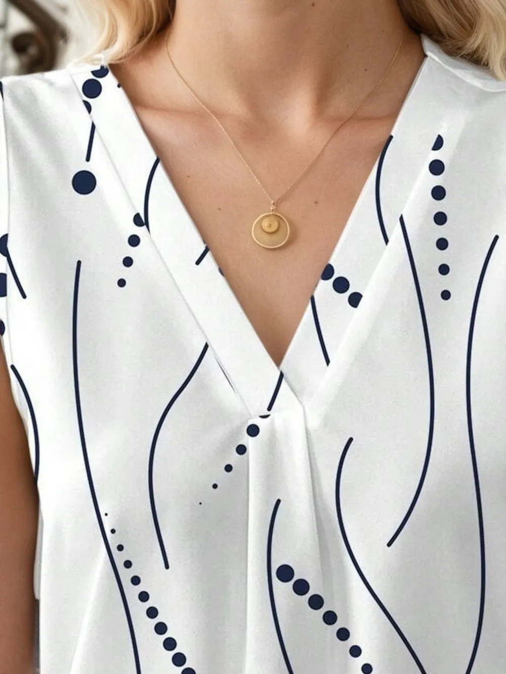 Printed V-Neck Tank, image 6