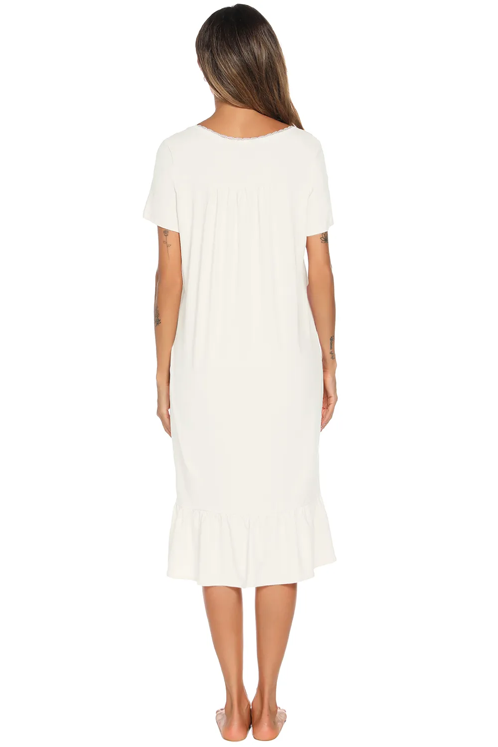 Lace Detail Square Neck Lounge Dress, image 8