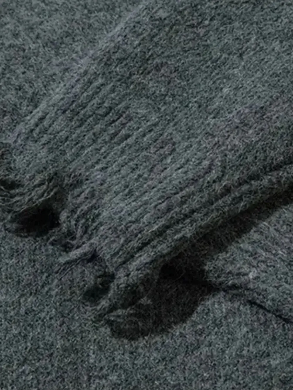 Men's Distressed Hem Half-Zip Sweater, image 7