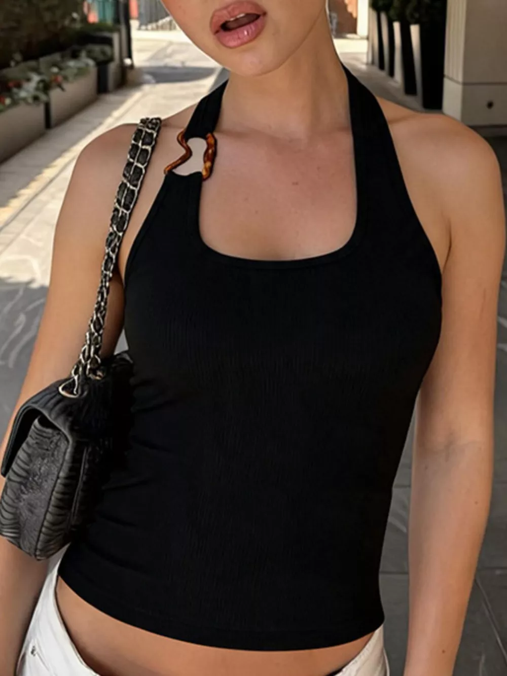 Ribbed Halter Neck Tank, image 5