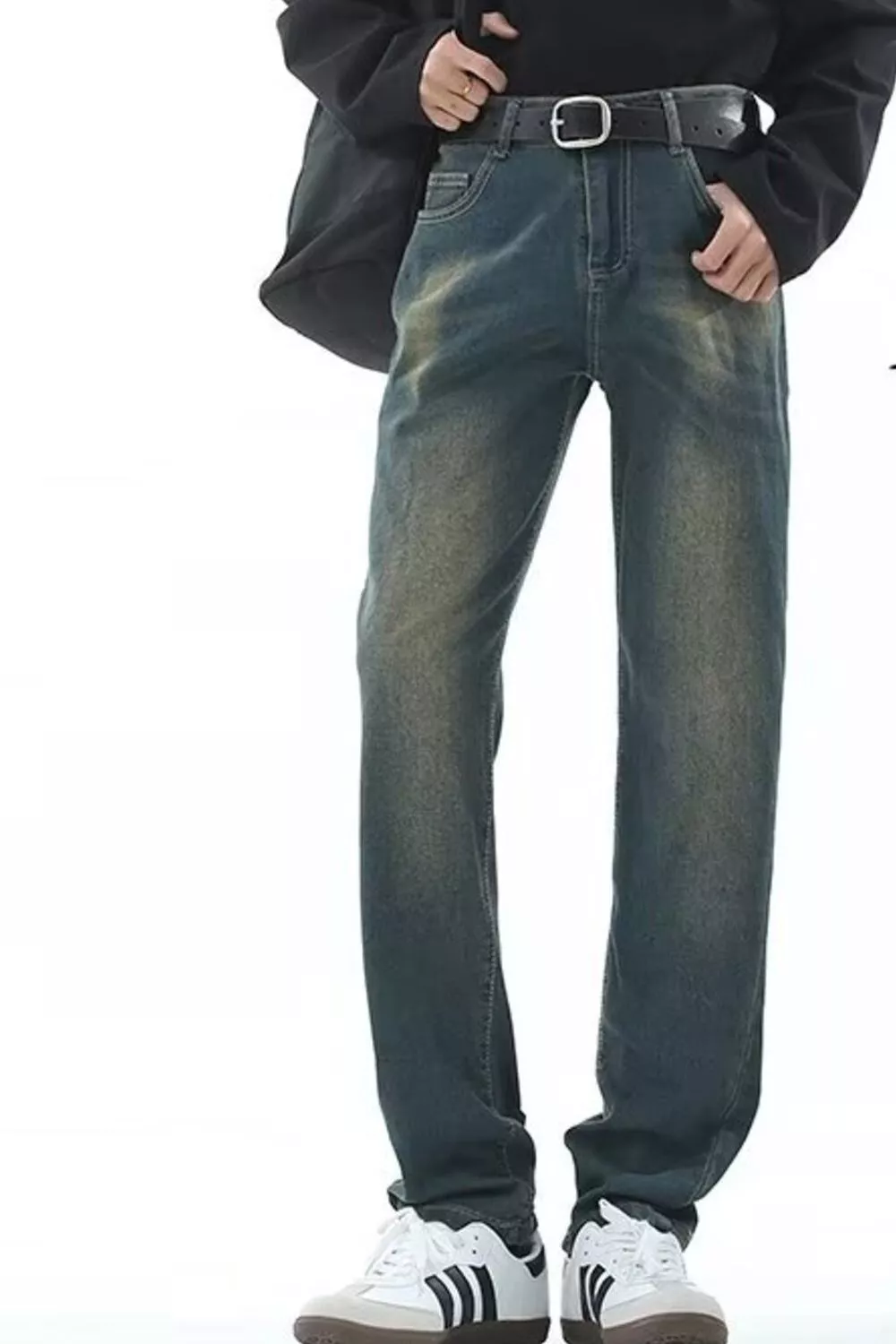 Men's Full Size Vintage Wash Straight Leg Jeans Plus Size, image 2