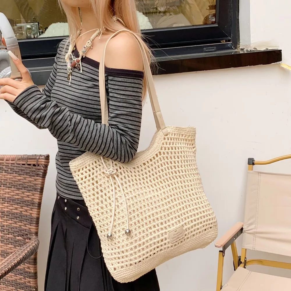 Crochet Knit Shoulder Bag, image 8