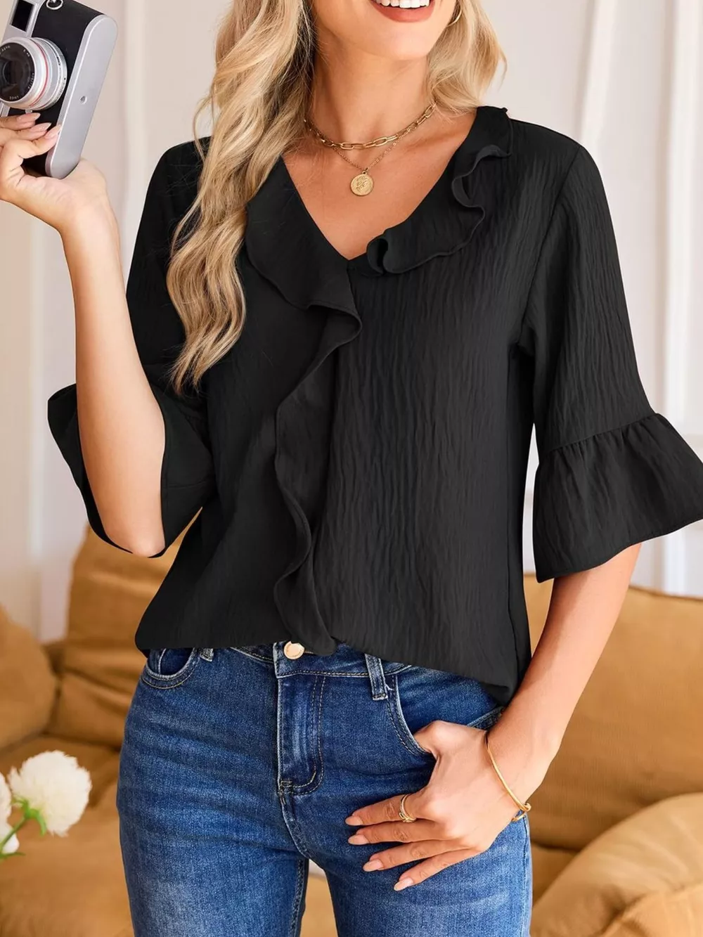 Ruffled Flounce Sleeve Blouse, image 17