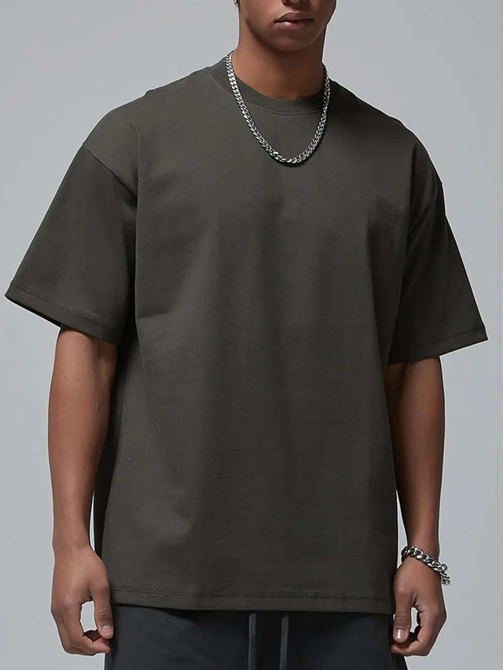 Men's Round Neck Drop Shoulder T-Shirt, image 8