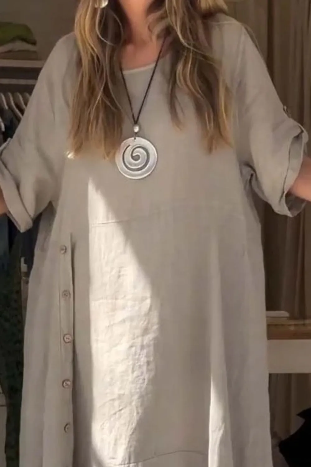 Full Size Relaxed Fit Short Sleeves Dress Plus Size, image 15