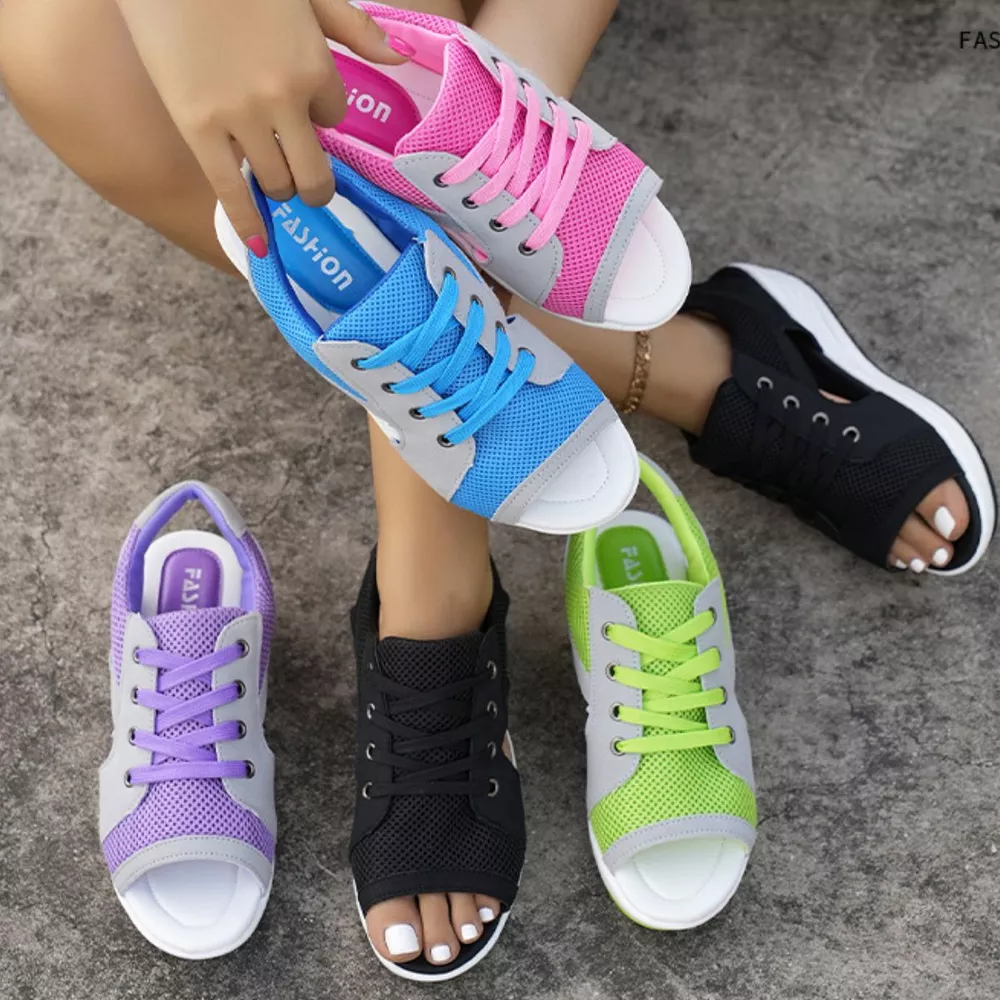 Lace Up Wedge Sandals, image 2