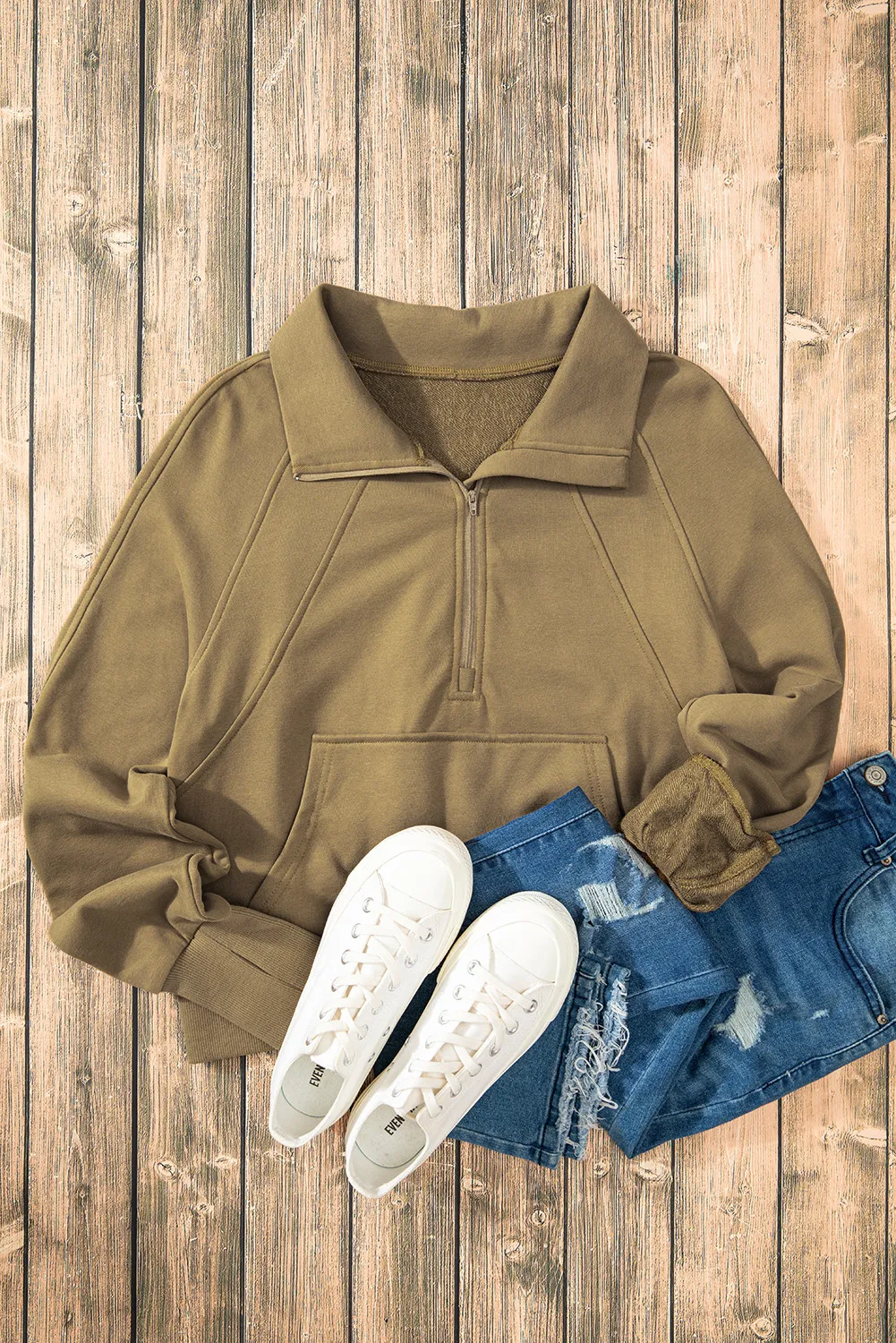 Half Zip Long Sleeve Sweatshirt, image 27