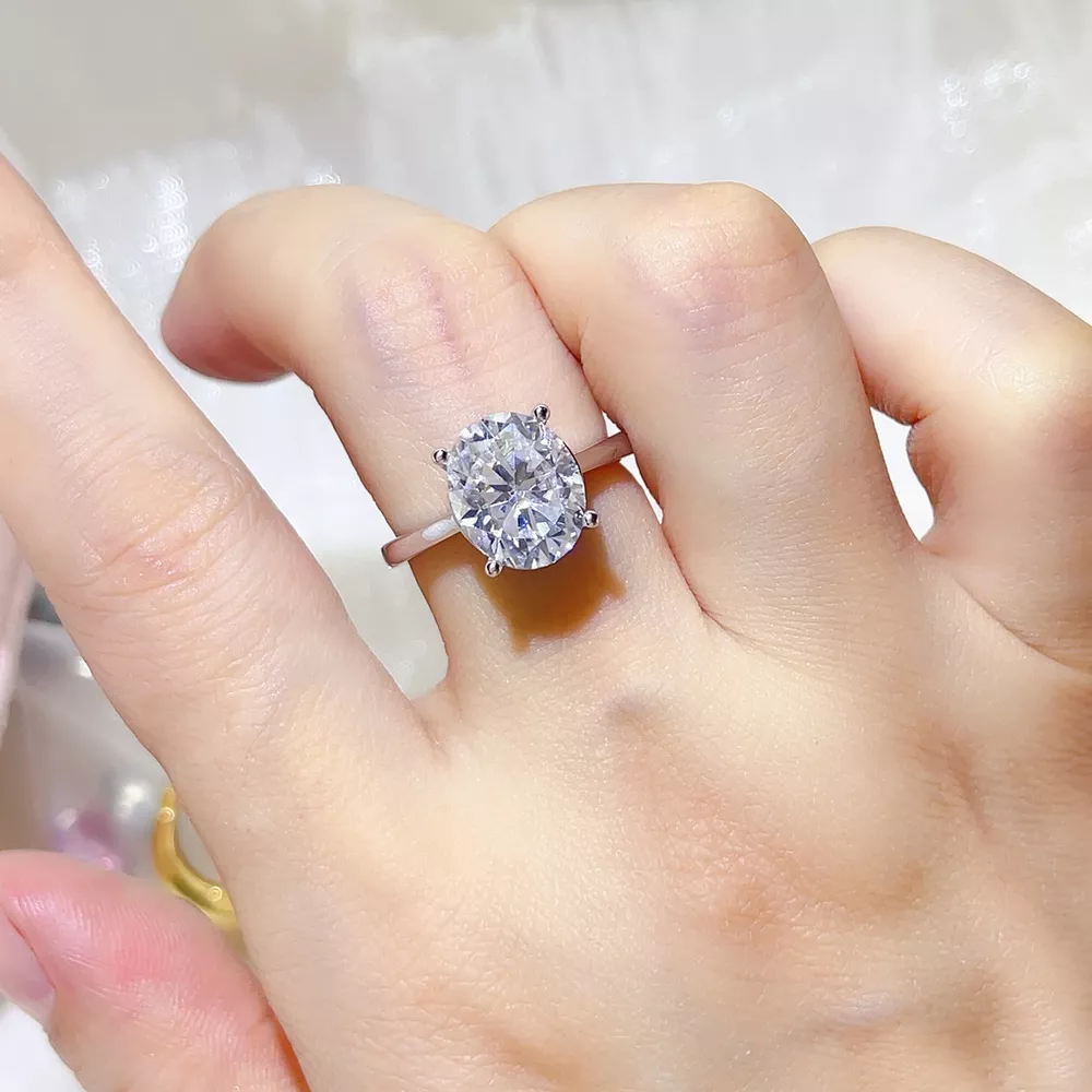 5 Carat 925 Sterling Silver Moissanite Ring, image 4