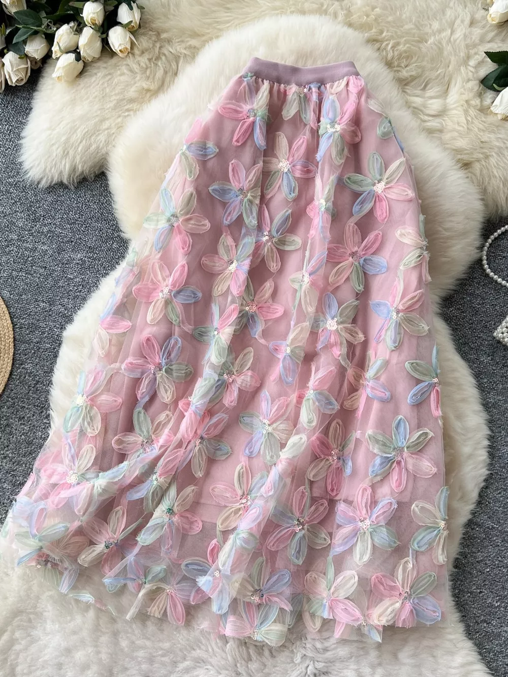 Floral Mesh Skirt, image 12