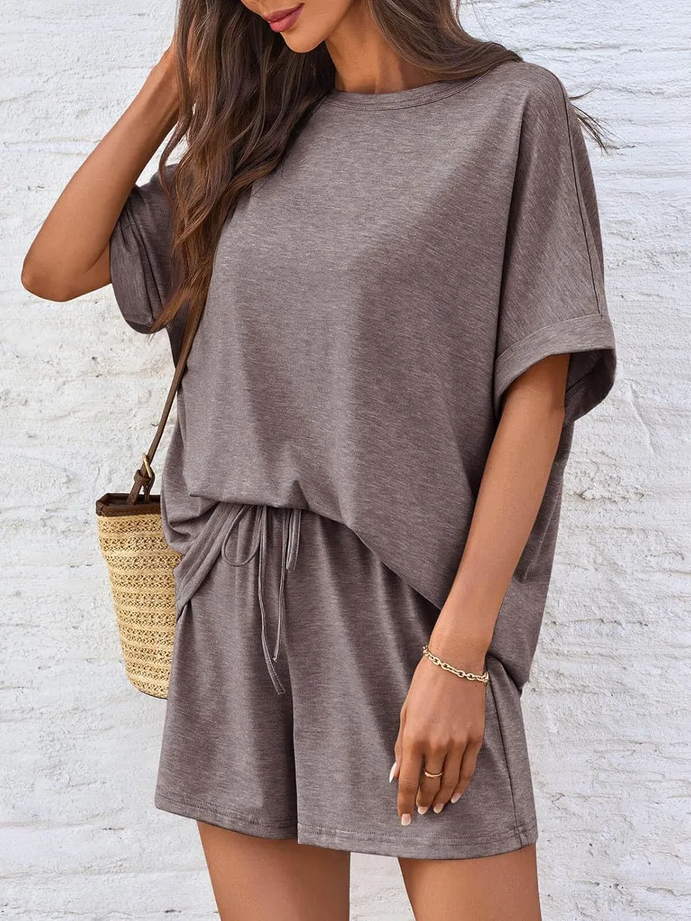 Round Neck T-Shirt and Drawstring Shorts Set, image 17