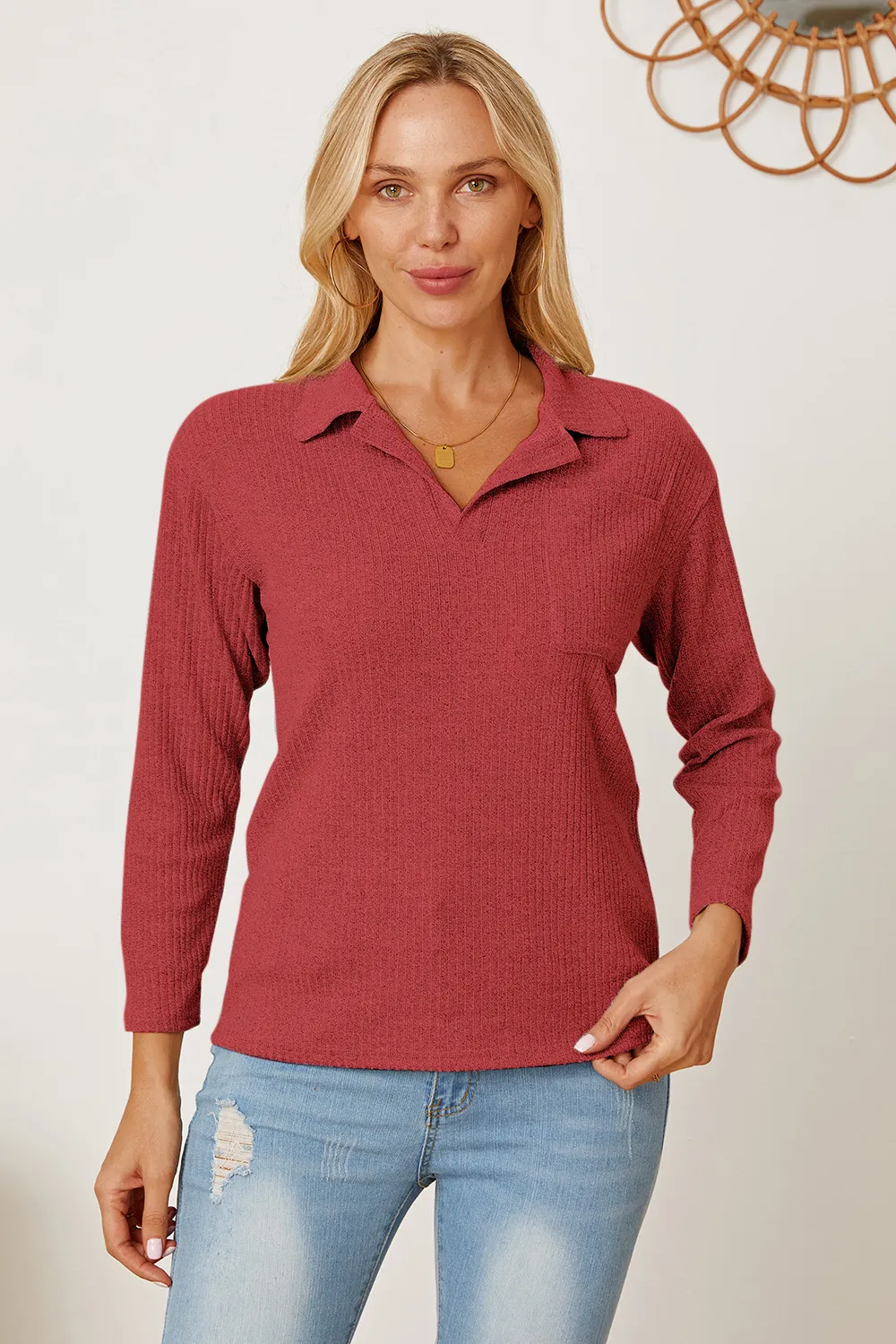 Collared Neck Dropped Shoulder T-Shirt, image 20
