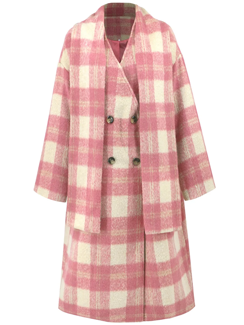 Plaid Button Up Long Sleeve Coat, image 5