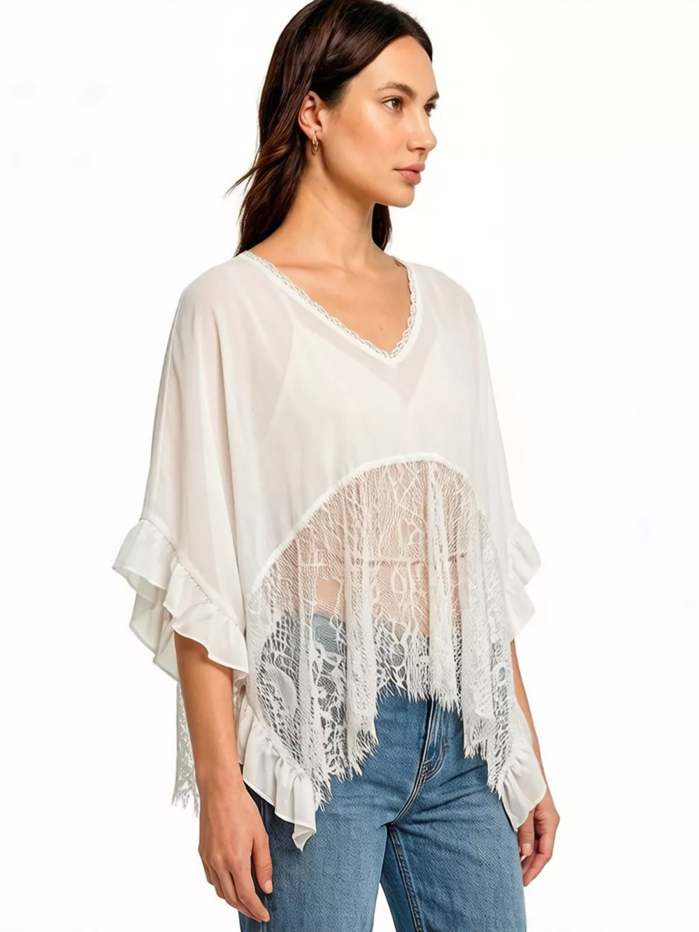 Lace Trim Flowy Cover-Up, image 7